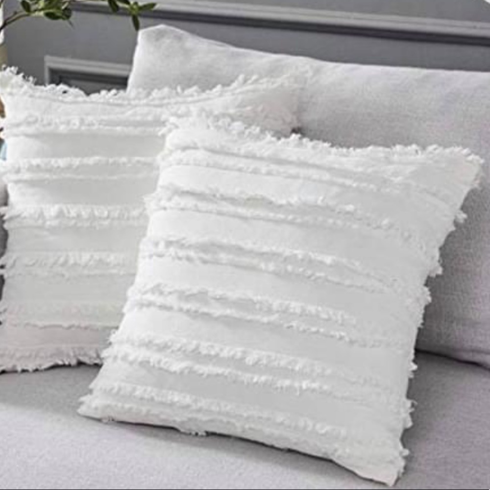 22x22 ivory white pillow shams